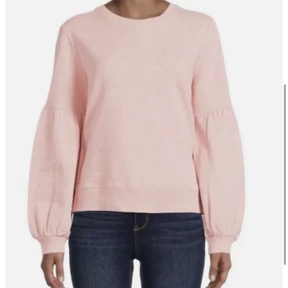 Baby Pink Blush Bell Sleeve Crew Sweater Blouse Nwt 3xl 22 plus - Picture 2 of 6